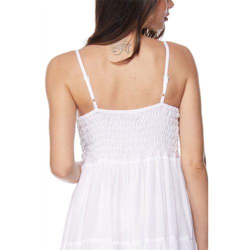 Şile Bezi Beyaz Askılı Dantelli Elbise