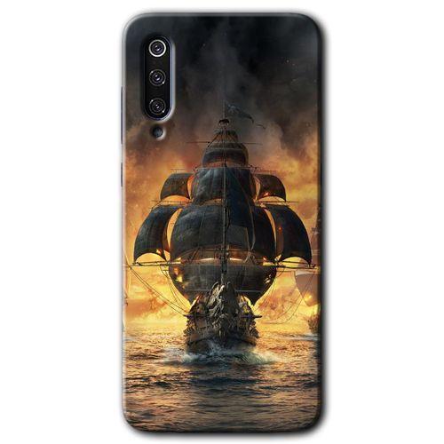 Potkal Hediye Fabrikası Xiaomi Mi 9 Kılıf HD Desen Baskılı Arka Kapak - Siyah İnci
