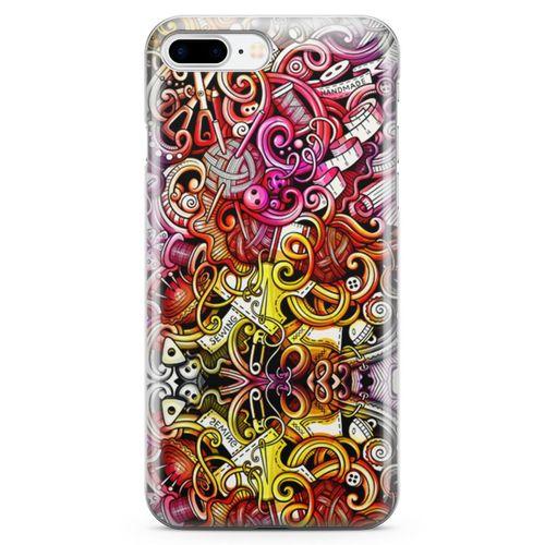 Apple iPhone 8 Plus Kılıf Örgücü Doodle Arka Kapak Koruma Desenli Full Koruyucu