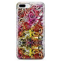 Apple iPhone 8 Plus Kılıf Örgücü Doodle Arka Kapak Koruma Desenli Full Koruyucu