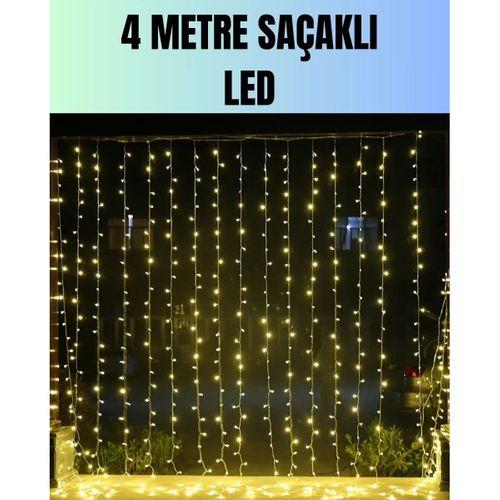 4 Metre Yılbaşı Şelale Led Perde Işık Ev Bahçe Dekor