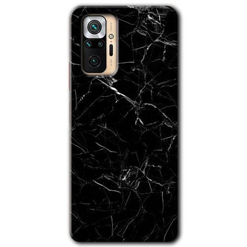MRCİLETİSİM Xiaomi Redmi Note 10 Pro Kılıf Kapak - Siyah Mermer +Hayalet Ekran Yandan Gözükmez