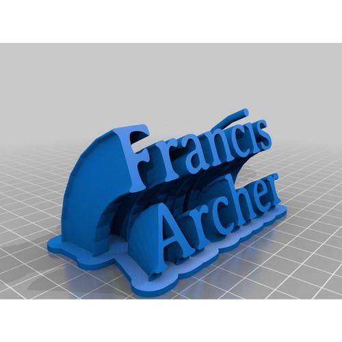 Francis Archer İsim Plakası (Bu ürün Sadece Plastik parçadır - Almadan Önce Soru Sorabilirsiniz)