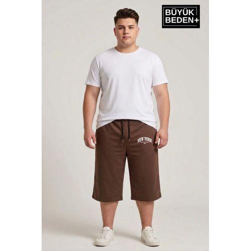 Büyük Beden Erkek Şort New York Baskılı Rahat Kalıp 3XL-6XL SPR26BSR591-05