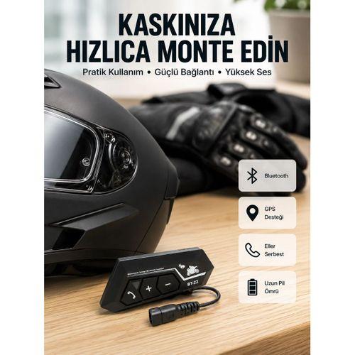 Bt22 Kask Bluetooth Kulaklık Su Geçirmez Motosiklet İletişim Sistemi Yeni Nesil