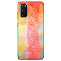 Samsung Galaxy S20 Kılıf Pastel Renkler (26) Tpu Silikon Kılıf Sarı Kırmızı