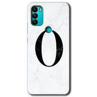 Potkal Hediye Fabrikası General Mobile GM 21 Plus Kılıf HD Desen Baskılı Arka Kapak - Beyaz Mermer Desenli O Harfi