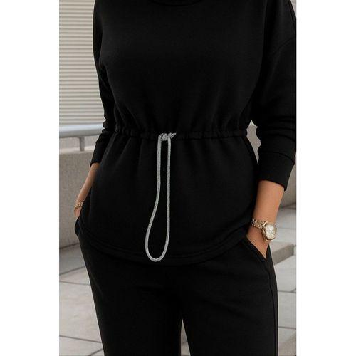 Kadın Uzun Kollu Balıkçı Yaka Belden Lastikli Modal Bluz Ve Pantolon Ikili Takım