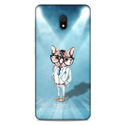 Xiaomi Redmi 8A Kılıf FunnyMaX (40) Fit Silikon Kılıf Açık Mavi Kedi