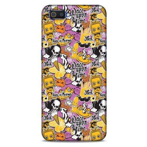 Retro (3) Desen Kapak Renkli Oppo Realme C2 Kılıf