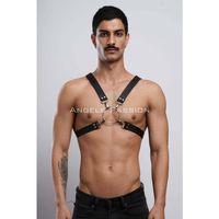 Halka Detaylı X Göğüs Erkek  Harness, Gömlek Kemeri, T-shirt Kemeri, Clubwear - Brfm178