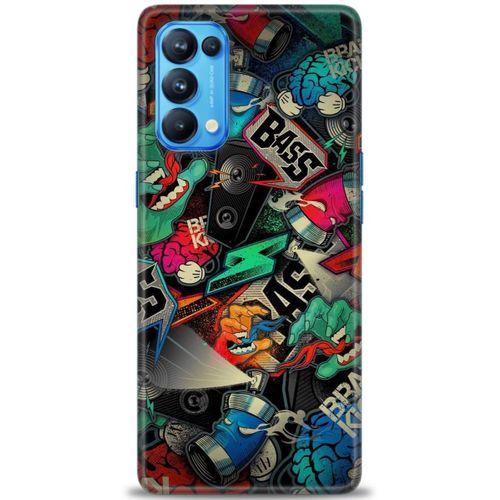 Oppo Reno 5 Pro Kılıf HD Baskılı Kılıf - Bass + Tam Ekran Koruyucu