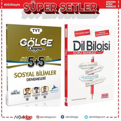 Paraf TYT Sosyal Bilimler Gölge Deneme ve AKM Dil Bilgisi Soru Bankası Seti 2 Kitap