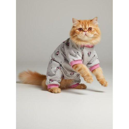 Pink Minnie Kedi Tulumu | Pamuklu Penye Kedi Kıyafeti | Küçük Irklar İçin | Tüy Dökülmesini Azaltır