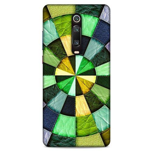 Xiaomi Mi 9T Kılıf Patchwork (36) Glitter Kılıf Yeşil Tonları