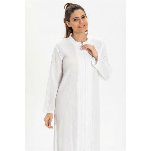 Cemre Şile Bezi Mevsimlik Ferace Beyaz Byz