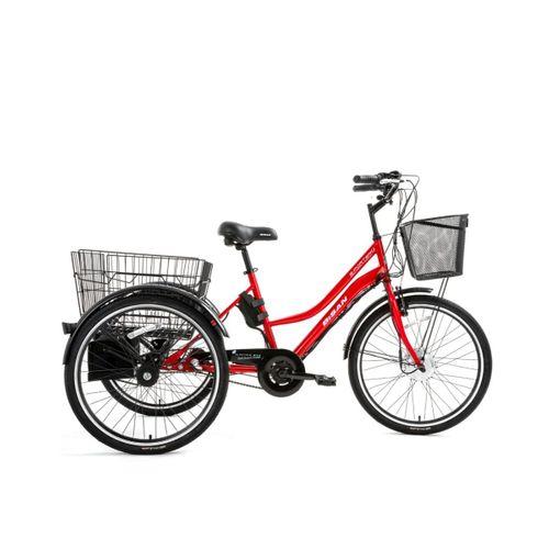 Bisan E-Porter Lit Elektrikli Kargo Bisikleti Bayrak Kırmızı