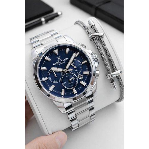 Daniel Klein Erkek Kol Saati 30 Metre Suya Dayanıklı Çelik Kordon + Bileklik Hediyeli VS.BLKT.0873