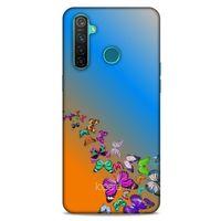 Oppo Realme 5 Pro Kılıf Kelebek Etkisi (50) Shockproof Kılıf Bordo Pembe