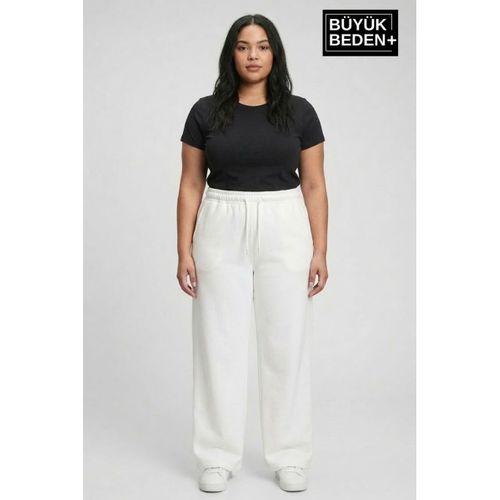 Kadın Büyük Beden Bol Paça  Yüksek Bel Lastikli Salaş Eşofman Altı SPR26BEA988