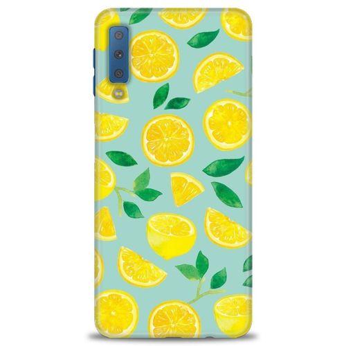 Samsung Galaxy A7 2018 Kılıf HD Baskılı Kılıf - Limon Dilimleri + Tam Ekran Koruyucu