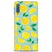 Samsung Galaxy A7 2018 Kılıf HD Baskılı Kılıf - Limon Dilimleri + Tam Ekran Koruyucu