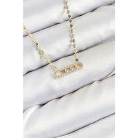 Pirinç Zirkon Taşlı Messika Model Ezme Zincir Gold Renk Kadın Kolye