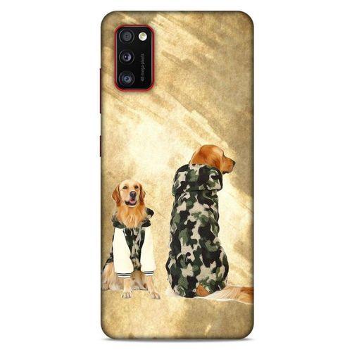 Samsung Galaxy A41 Kılıf Köpek Kıyafetleri (32) Soft Silikon Kılıf Golden Kapişonlu Polar