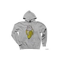 Anime Banana Gri Kapşonlu Sweatshirt Hoodie