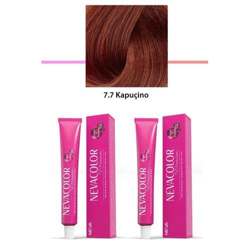2 li Set Premium 7.7 Kapuçino - Kalıcı Krem Saç Boyası 2 X 50 g Tüp