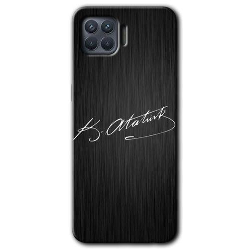 Potkal Hediye Fabrikası Oppo Reno 4 Lite Kılıf HD Baskılı Desen + Hayalet Cam Yandan Görünmez
