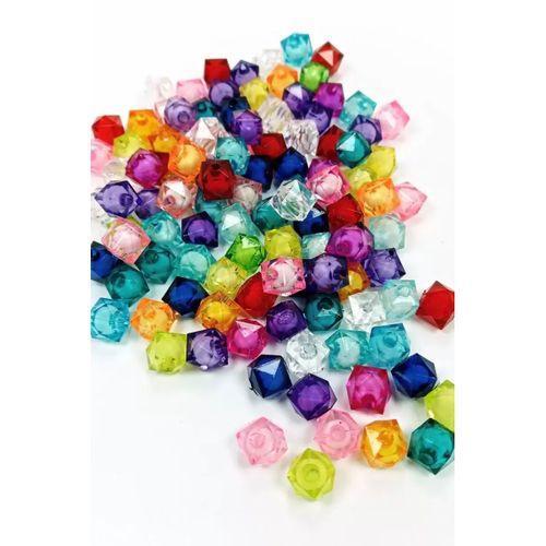 Küp Boncuk İçten Boncuklu Bileklik Çanta Boncuğu 10 mm 50 gr Karışık Renk - BNC447