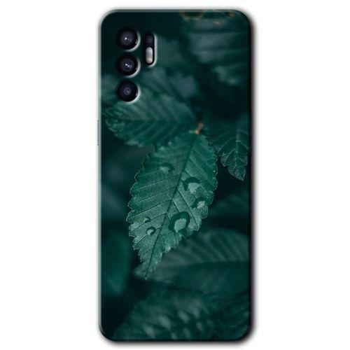 OPPO Oppo Reno 6 Kılıf HD Desen Baskılı Arka Kapak - Yağmurlu Yaprak