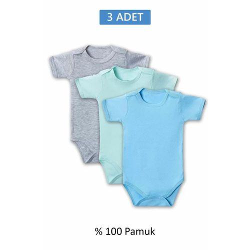 Çok Renkli Yarım Kol Body Zıbın 7-12 YAŞ Çocuklar İçin (3 ADET) Alttan Çıtçıtlı Özel Gereksinimli