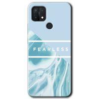 MRCİLETİSİM Oppo A15s Kılıf Baskılı Kapak - Fearless + 5D Tam Kaplayan Cam