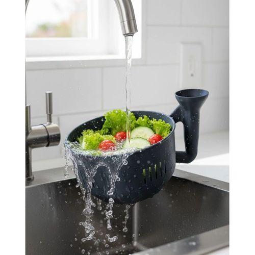 Modern Tasarımlı Sebze Yıkama Kabı Süzgeçli Pratik Mutfak Atı