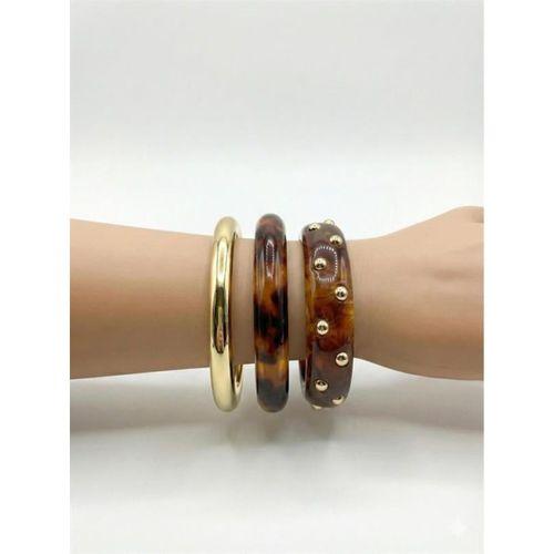 3'Lü Set Bilezik - Kahverengi