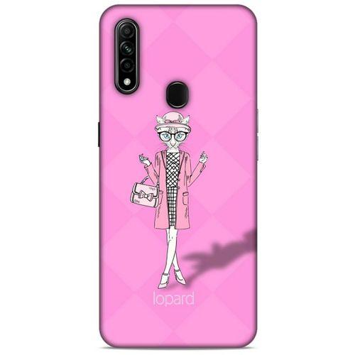 Oppo A31 Kılıf FunnyMaX (21) Koruyucu Kapak Şeker Pembe Kedi