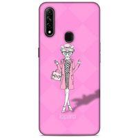 Oppo A31 Kılıf FunnyMaX (21) Koruyucu Kapak Şeker Pembe Kedi