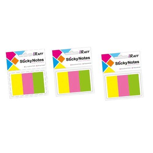 RAFF YAPIŞKANLI NOT KAĞIDI 3 RENK ( 25 mm * 75 mm) NEON 300 Yaprak ( 3 Adet )