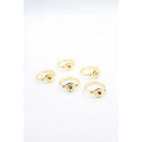 6'lı Taşlı Yüzük Seti - Altın