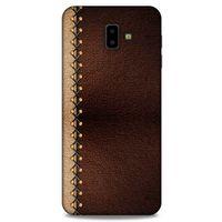 Samsung Galaxy J6 Plus Kılıf Patchwork (21) Koruyucu Kapak Kahve Gold