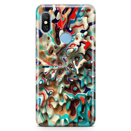Xiaomi Redmi Note 6 Pro Kılıf Mermer Cam Göbeği Arka Kapak Koruma Desenli Full Koruyucu