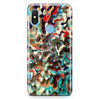 Xiaomi Redmi Note 6 Pro Kılıf Mermer Cam Göbeği Arka Kapak Koruma Desenli Full Koruyucu