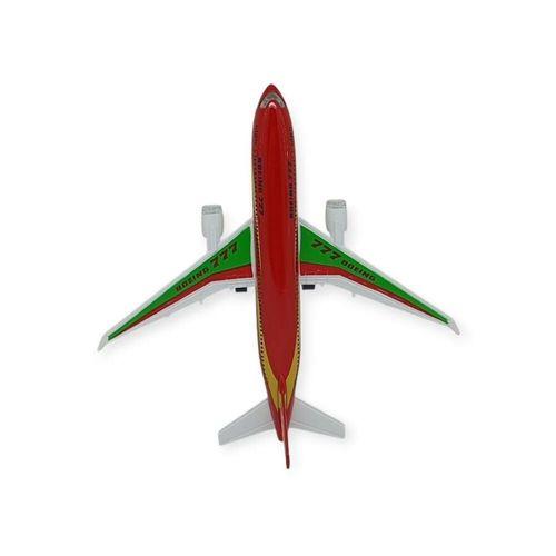 Çek Bırak Sesli Işıklı Metal Uçak - 180 - Kırmızı