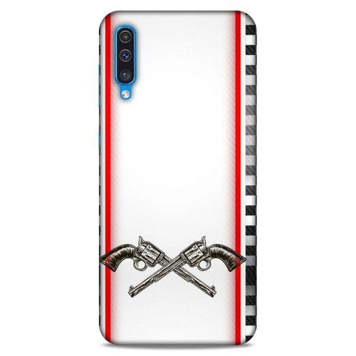 Lopard Samsung Galaxy A50 Uyumlu Kılıf Tattoo's (28) Arka Kapak Tabanca Sövmesi
