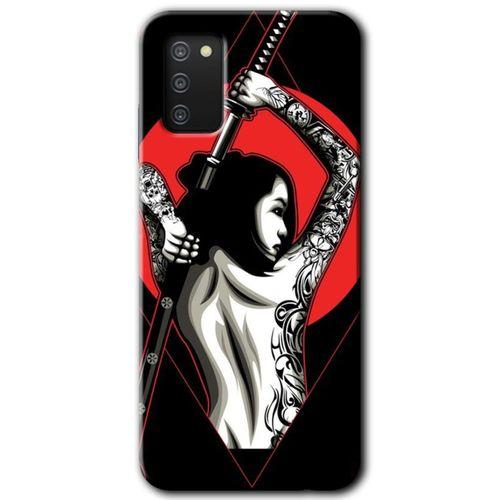 Potkal Hediye Fabrikası Samsung Galaxy A02s Kılıf HD Desen Baskılı Arka Kapak - Samurai Girl