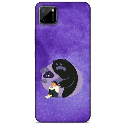 Oppo Realme C11 Kılıf Depresyon (41) Tank Kılıf Koyu Yeşil Pembe