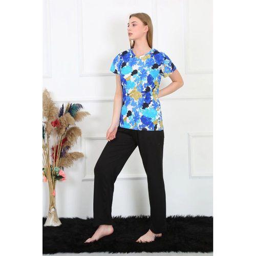 Kadın Penye Kısa Kol Pijama Takım Saks