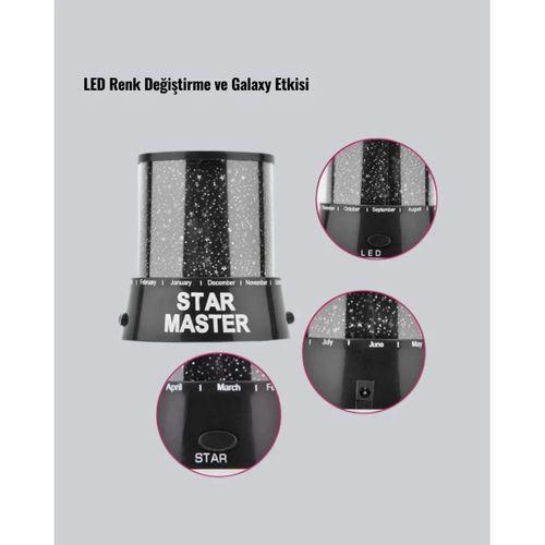 Galaxy Efektli Led Yıldız Projektör Renk Değiştirmeli Oda Aydınlatması